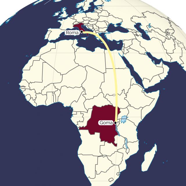 Über 5.000 km Luftlinie liegen zwischen Rom und Goma.